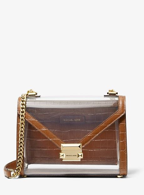 michael kors whitney transparent|Whitney Large Clear and Leather Convertible Shoulder Bag.